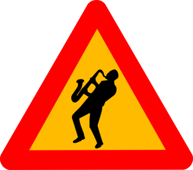 Traffic Sign Warning Sign Jazz Music - High Wind From The Right (387x340), Png Download