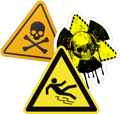 Caution Sign Stickers And Decals - Warning Slip Png (400x400), Png Download