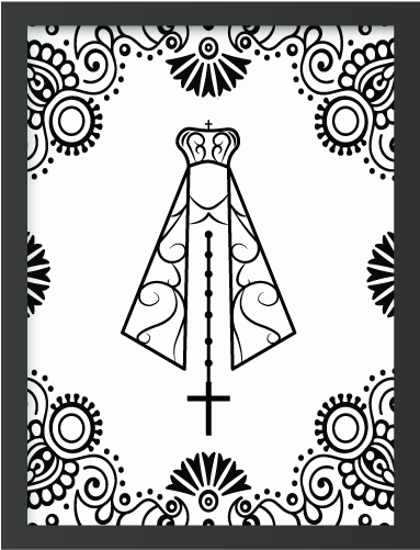 Quadro Nossa Senhora Aparecida Decorada - Aparecida (592x592), Png Download