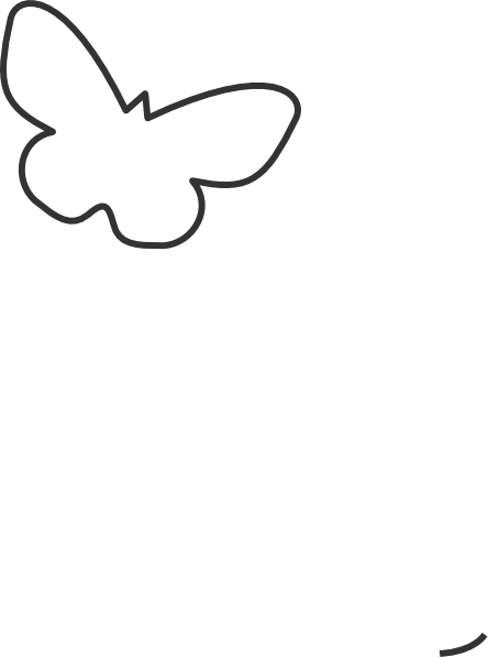 Gambar Kupu Kupu Siluet (444x597), Png Download