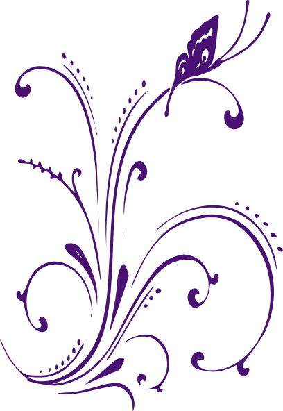 Butterfly Border Clip Art - Butterfly Scroll Clip Art (408x592), Png Download