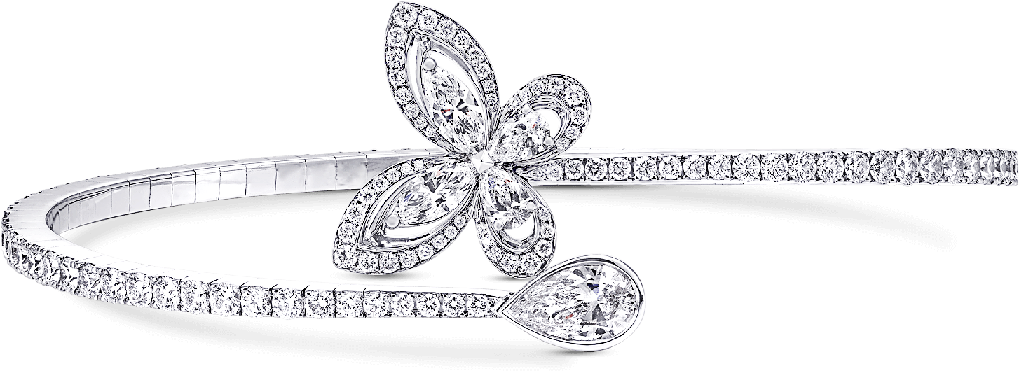 A Graff Butterfly Silhouette Diamond Bangle Featuring - Graff Diamonds (2000x2000), Png Download