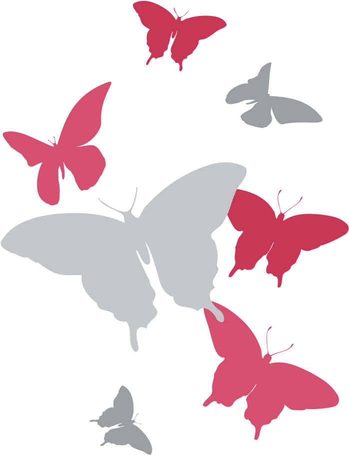 Grey Pink Butterfly Silhouette Background Royalty Free - Transparent Background Butterfly Silhouettes Png (780x1000), Png Download