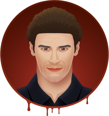 Sensitive, Mysterious And Passionate Angel Is A Vampire - Illustration (367x392), Png Download