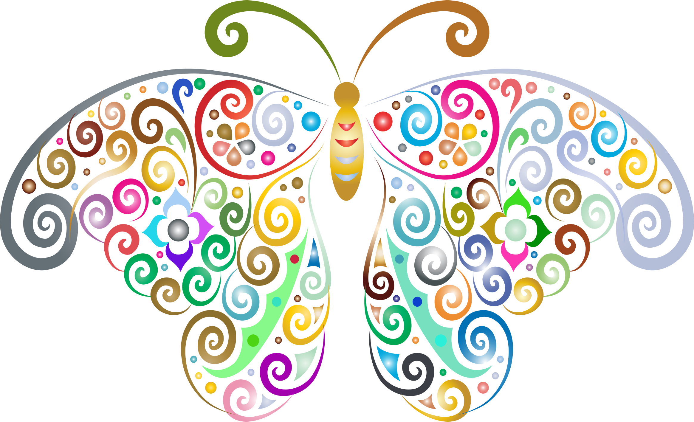 This Free Icons Png Design Of Prismatic Floral Flourish (2328x1416), Png Download