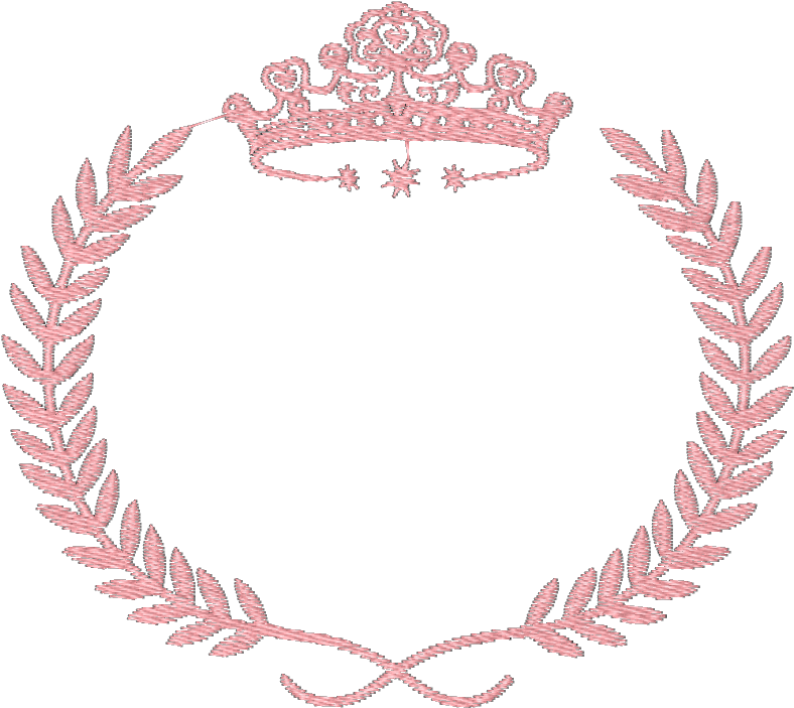 Matriz De Bordado Moldura Rosa Com Coroa - Ramos Para Convite Png (800x800), Png Download