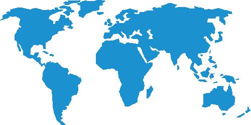 Thumb Map Blue - World Map Stock (500x250), Png Download
