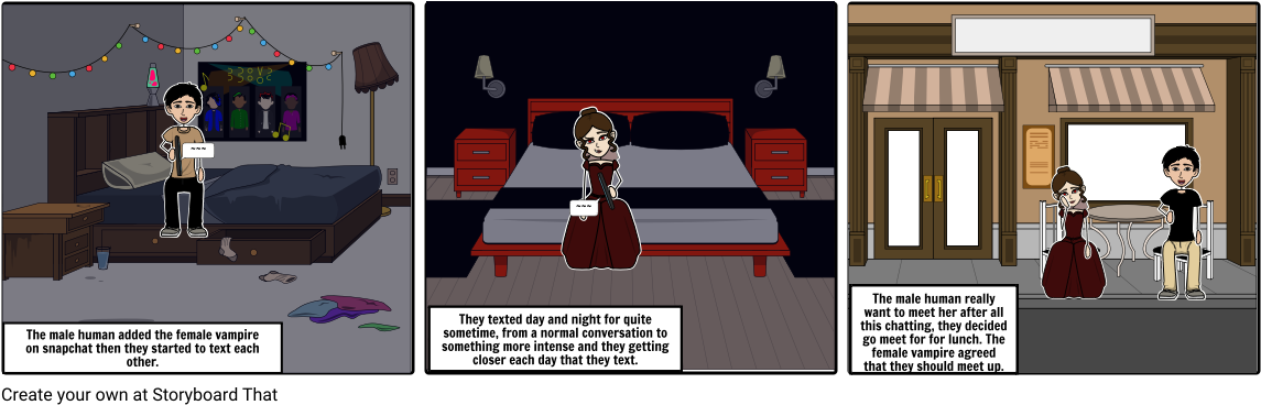 Human And Vampire - Cartoon (1164x385), Png Download