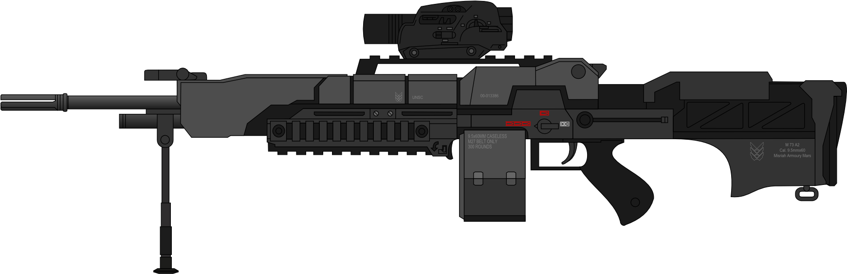 M73a2 Machine Gun Mod1 - Heavy Machine Gun Png (1800x600), Png Download
