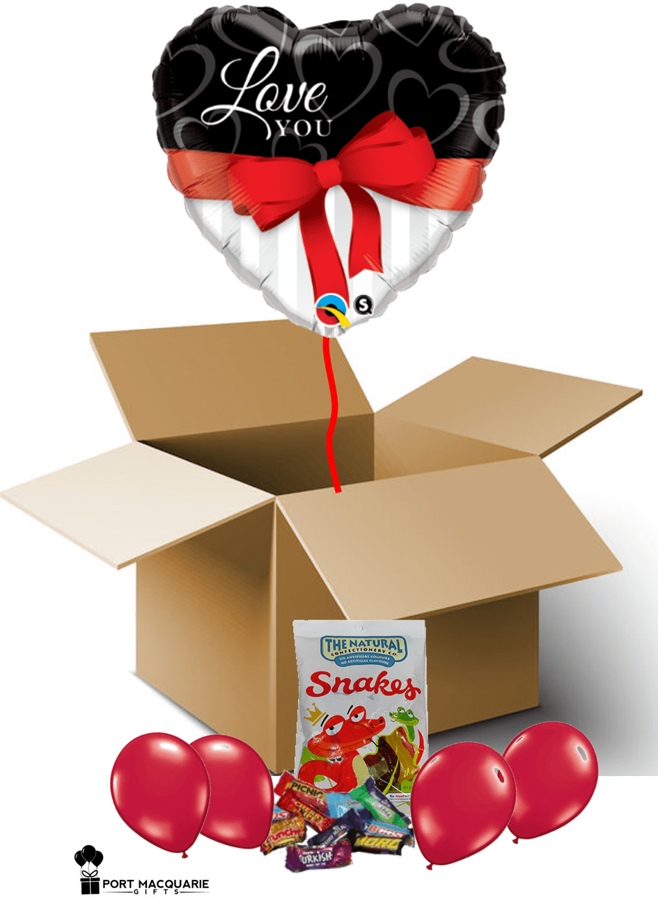 Love You - 18" Love You Red Ribbon Foil Balloon (945x1293), Png Download