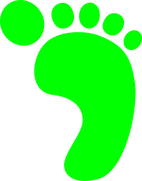 Bright Green Footprint Clip Art At Clker - Footprint Clipart (468x595), Png Download