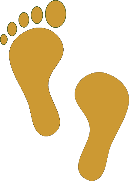 Clipart Free Gold Foot Prints Clip Art At Clker - Free Footprints Clip Art (432x597), Png Download