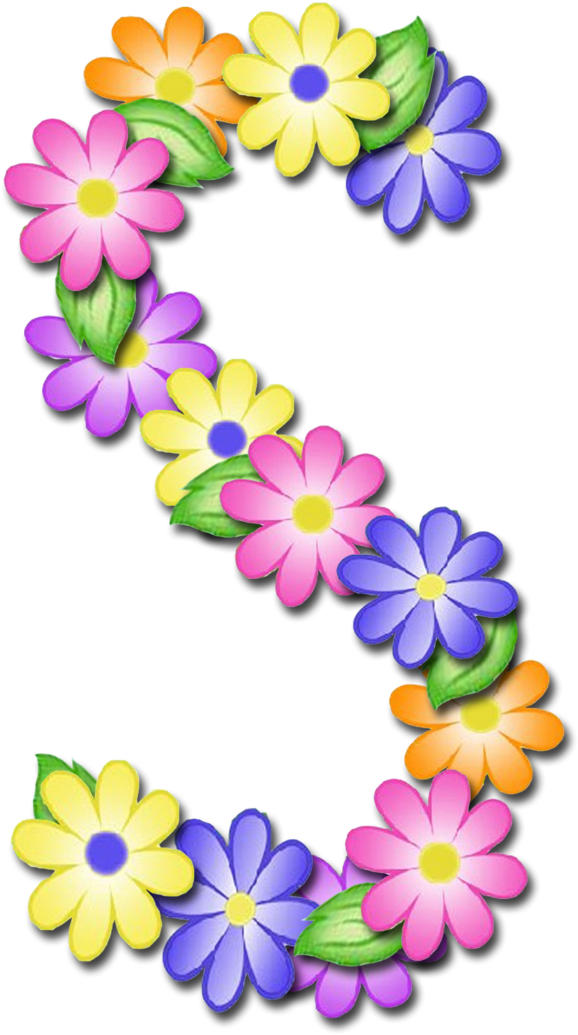 Alfabeto De Primavera Letras Em Png - Flower Alphabet Letters (1600x1530), Png Download
