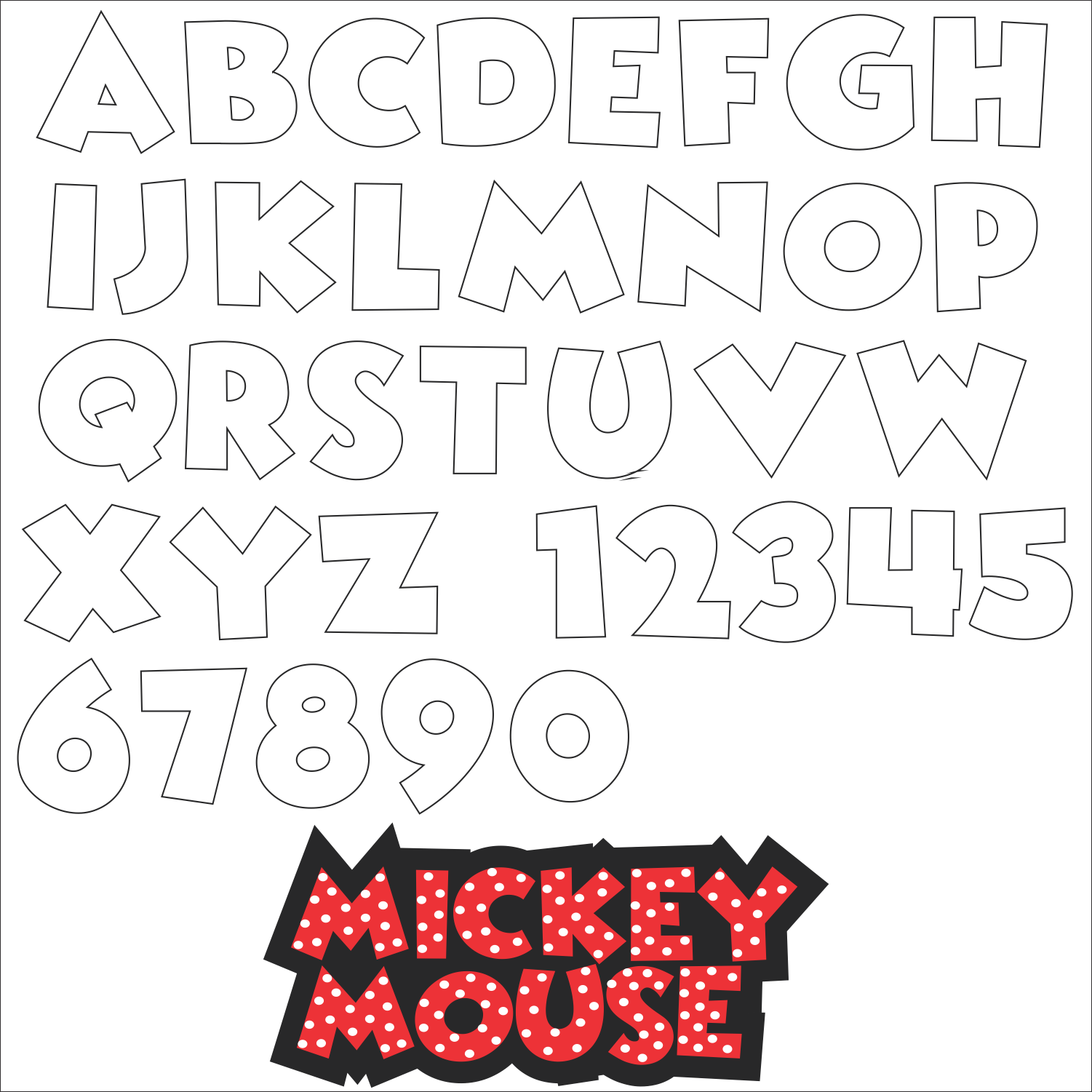 Letra M Png >> Moldes Da Letra Do Mickey Mouse - Number (1501x1501), Png Download