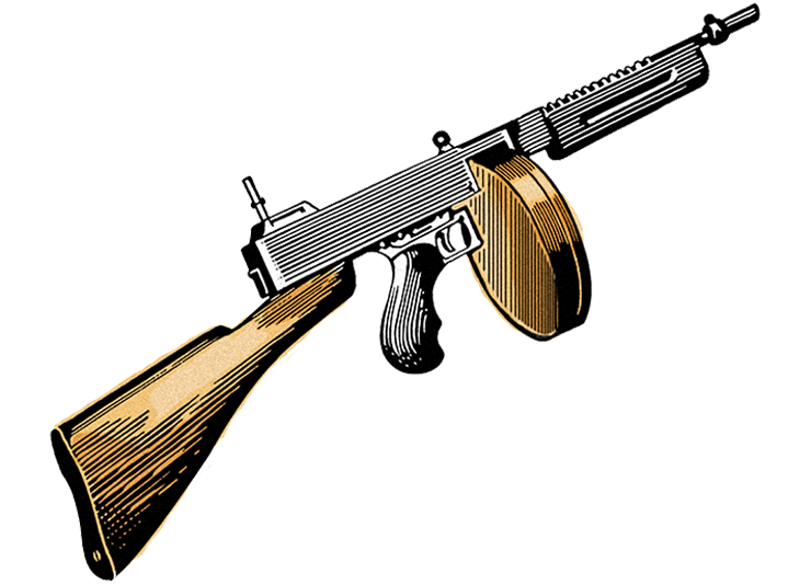 Tommy Gun Illustration - Tommy Gun Clip Art (800x533), Png Download