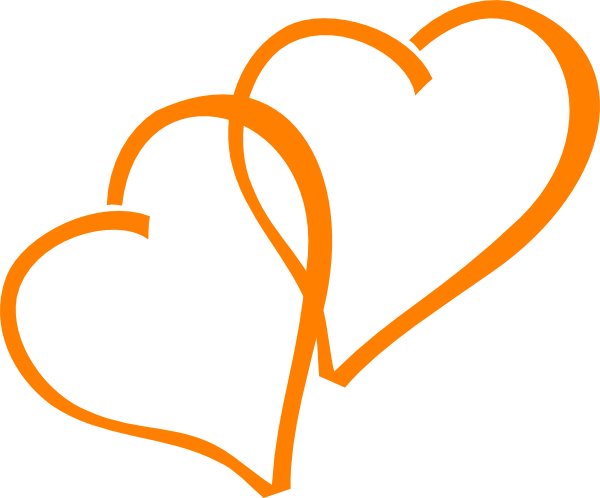 Hearts Clip Art At - Orange Hearts (600x498), Png Download