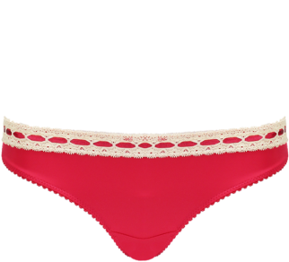 Lace Knicker Red & Cream - Lace (479x444), Png Download