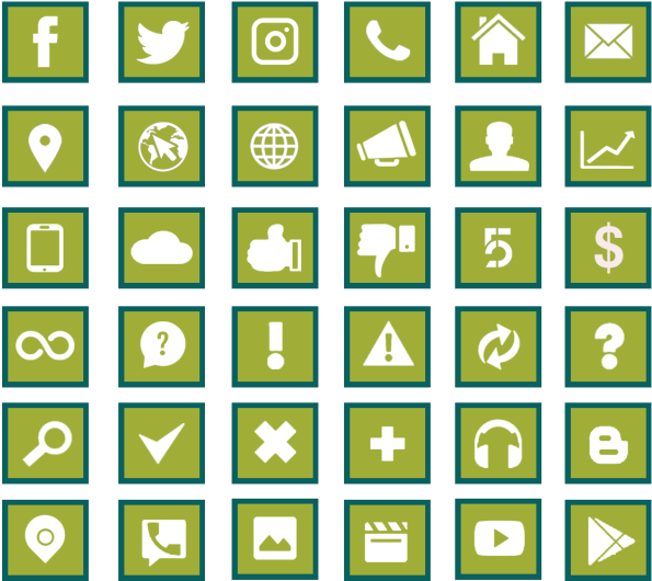 Social Media Icons Collection, Facebook, Twitter, Instagram - Phased Array Ku Band Antenna (640x640), Png Download