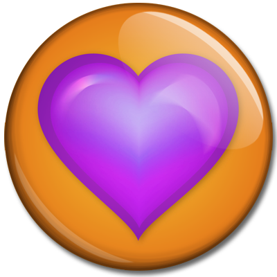 Purple Heart On An Orange Background - Orange And Purple Heart (400x400), Png Download