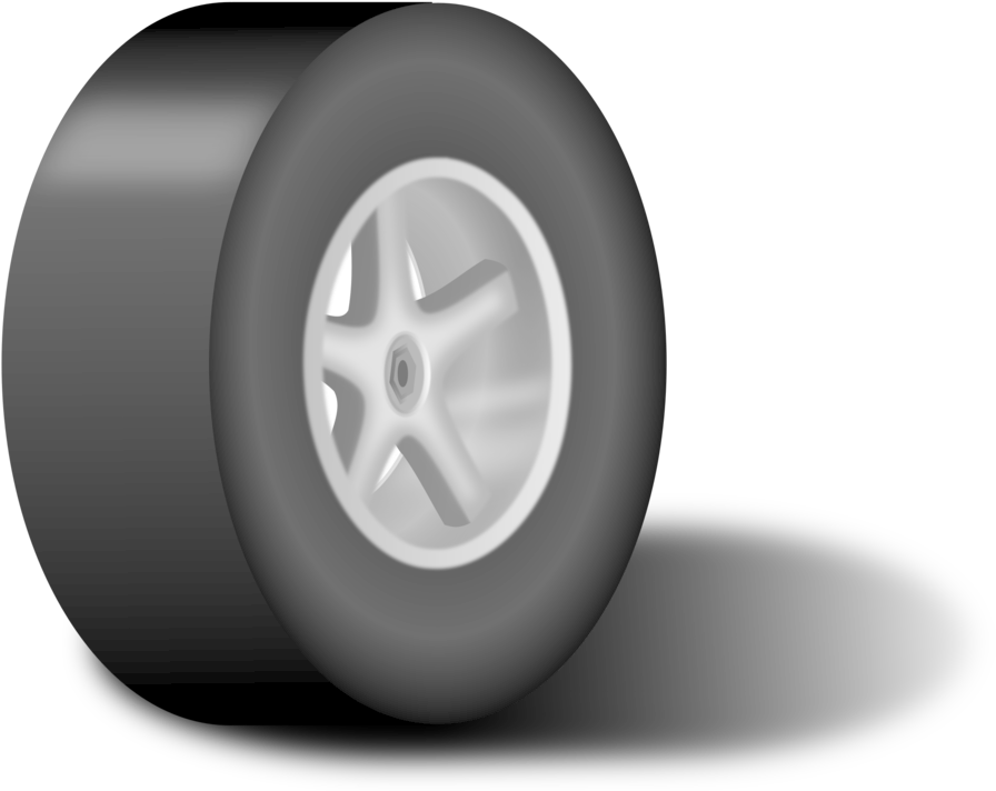 Car Tire Rim Tread Spoke - Black Tire Clipart (925x750), Png Download