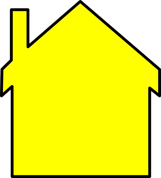 Original Png Clip Art File Yellow House Outline Svg (540x598), Png Download