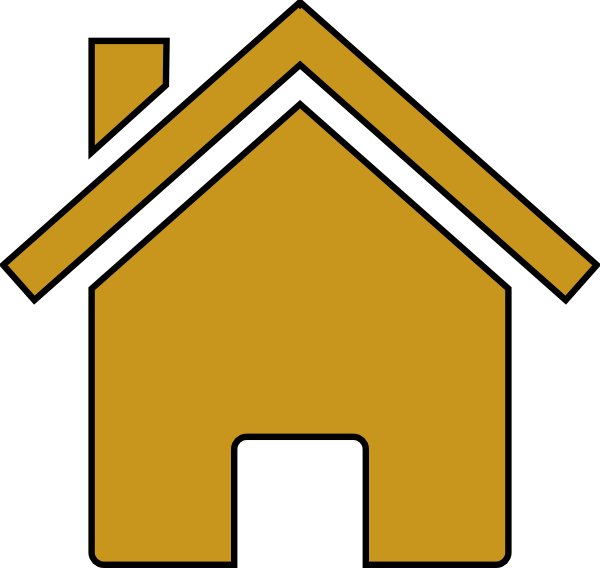 House Clipart House Outline - Gold House Icon Png (600x568), Png Download