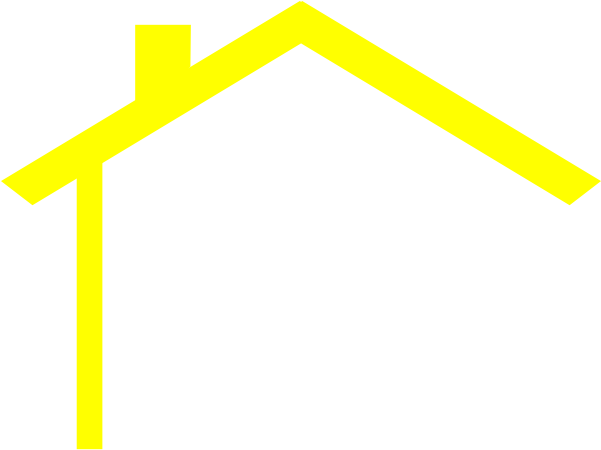Roof Clipart House Outline - Yellow House Outline (600x461), Png Download