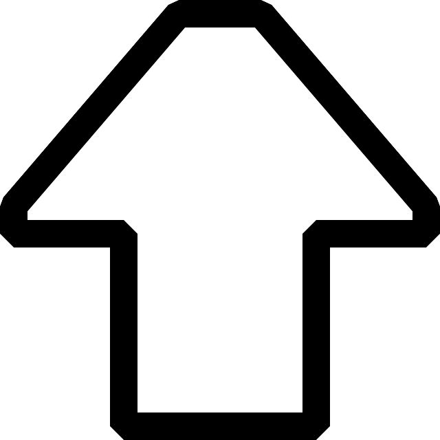 House, Black, Icon, Outline, Arrow, White, Pointing - White Arrow Pointing Up (640x640), Png Download