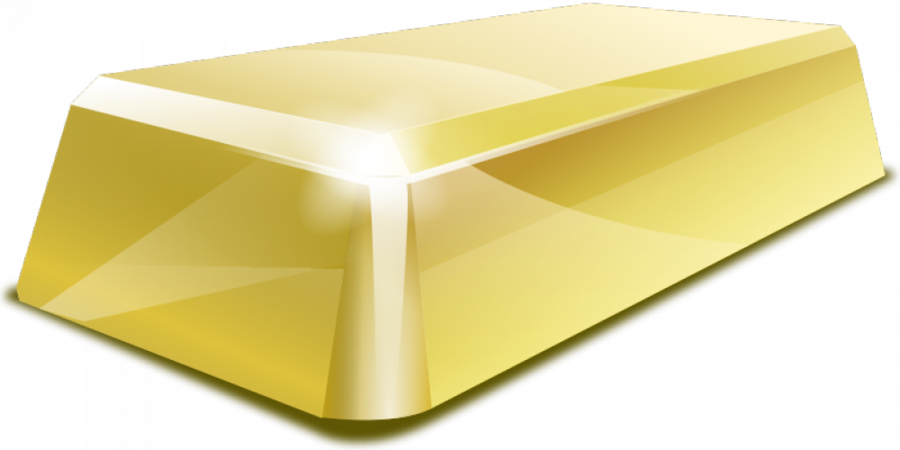 Download Gold Brick Png Clipart Gold Bar Clip Art Gold - Gold Bar Clipart (900x450), Png Download