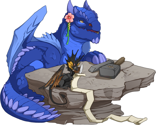 Tomo And Scribbles - Flight Rising Dragon Badge (509x408), Png Download