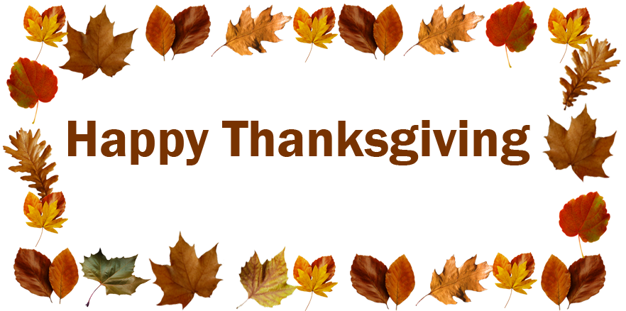 Happy Thanksgiving Greeting With Leaves - Twitter (886x458), Png Download