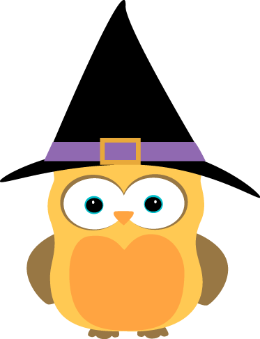 Witch Hat Clipart Cute Owl - Halloween Owls (373x487), Png Download