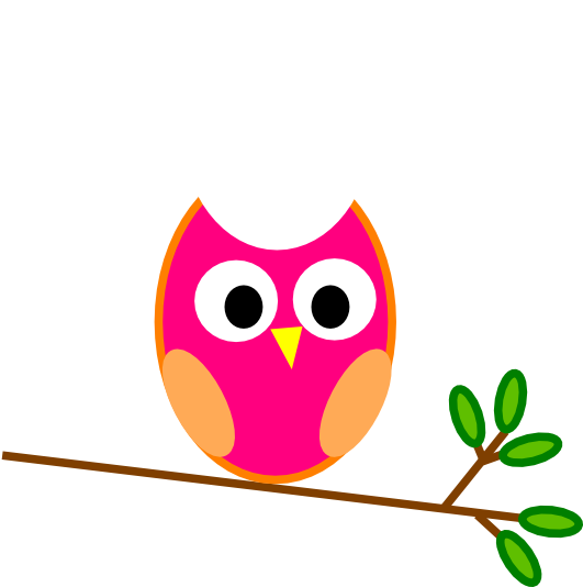 Pink Owl Clip Art - Owl Clip Art (600x533), Png Download