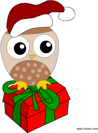 Cute Christmas Owl Clip Art Free - Owl Baby Shower (450x450), Png Download