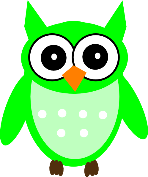 Green Owl Clip Art - Transparent Background Owl Clipart (498x595), Png Download