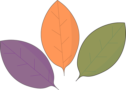 Fall Leaves Rustic Autumn Leaves Clip Art Rustic Autumn - Purple Leaves Clipart (500x358), Png Download
