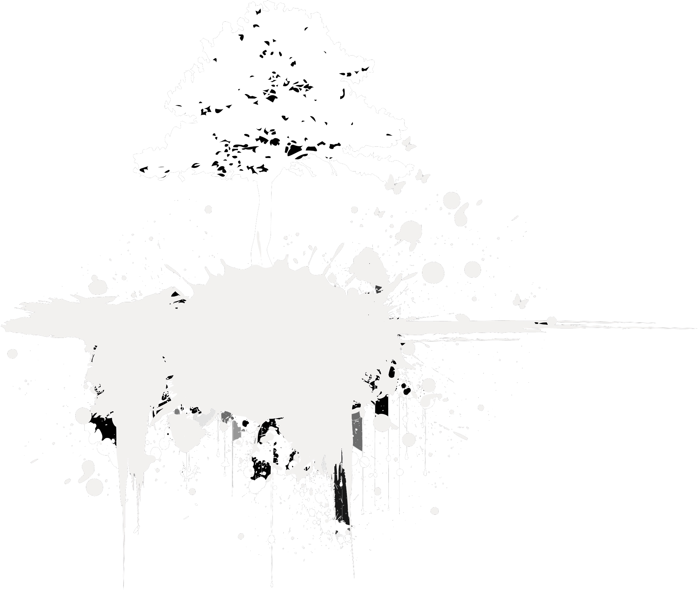 Tree Inkblot Edited - White Ink Blot Png (2519x1904), Png Download