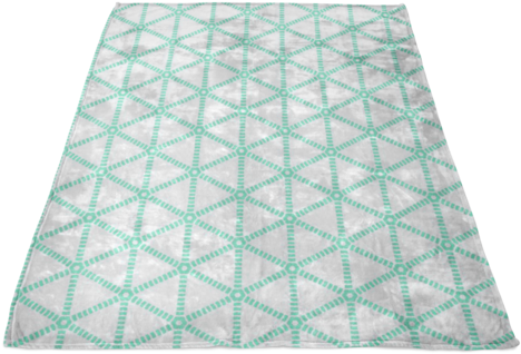 Mint Grid On White Fleece Throw Blanket - Carpet (480x480), Png Download