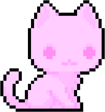 Наклейка Cute Pink Cat Png - Kawaii Pixel Art Cat (342x362), Png Download