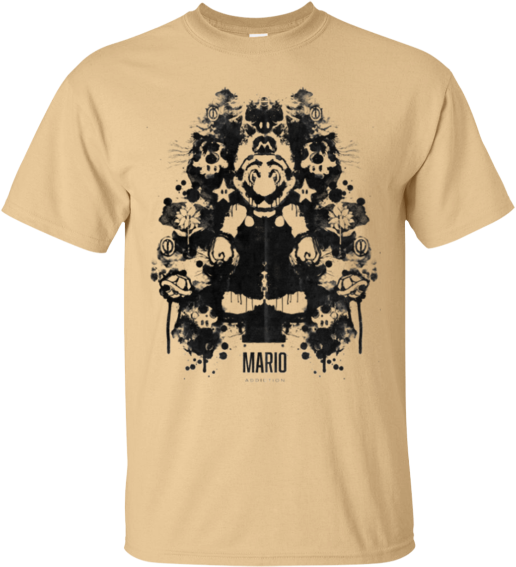 Mario Ink Blot T-shirt - Rorschach Test (1155x1155), Png Download