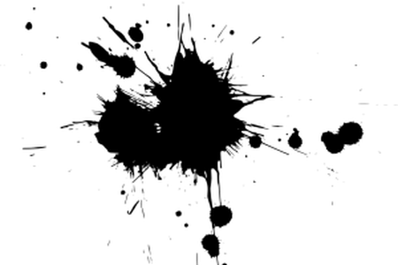 Paint Black Splatter - Black And White Splashes Clipart Png (450x300), Png Download
