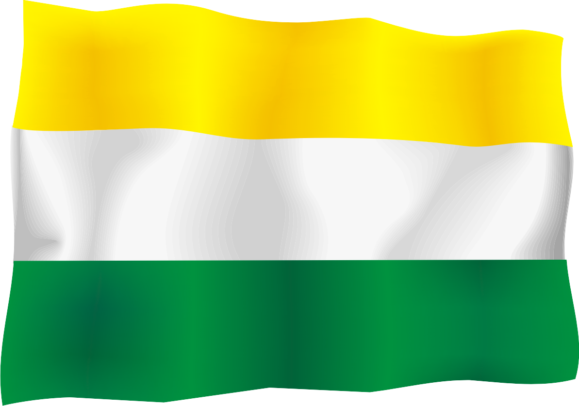 Bandera Uco - Bandera De Color Verde Blanco Y Amarillo (1193x838), Png Download