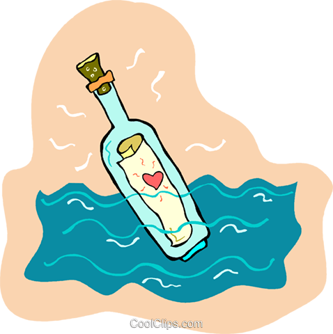 Message In A Bottle With A Love Letter Royalty Free - Mensagem Na Garrafa Png (478x480), Png Download