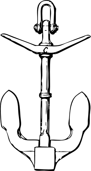 Anchor Clip Art Free Vector 4vector (318x596), Png Download