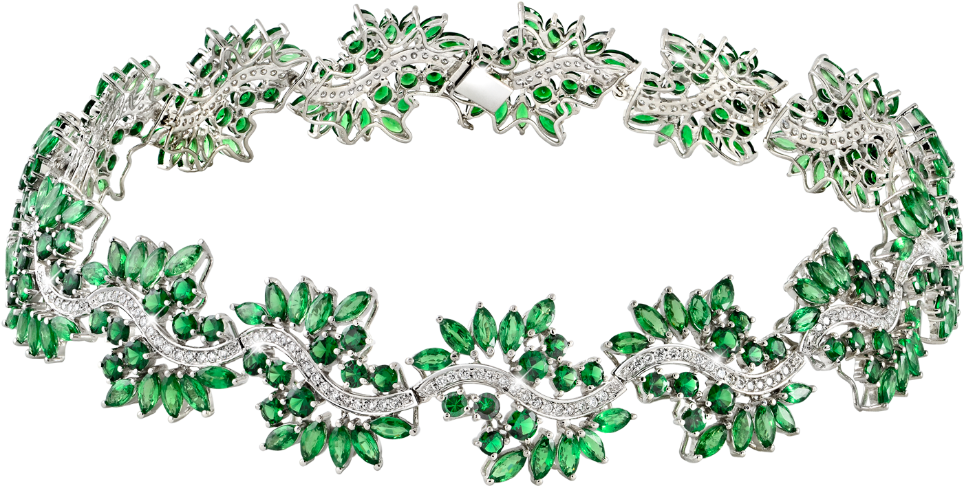Emerald Flourish - Body Jewelry (1400x916), Png Download