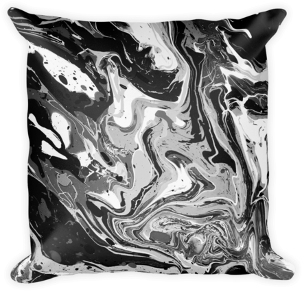 B&w Marble Pillow - Pillow (480x480), Png Download
