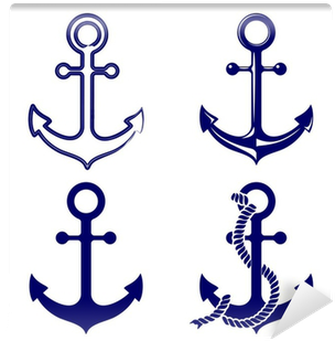 Anchor Symbols Set Vector Illustration Wall Mural • - สมอ เรือ เวก เตอร์ (400x400), Png Download