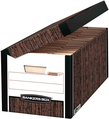 Systematic® - Letter, Woodgrain - Fellows Bankers File Storage Box (500x500), Png Download