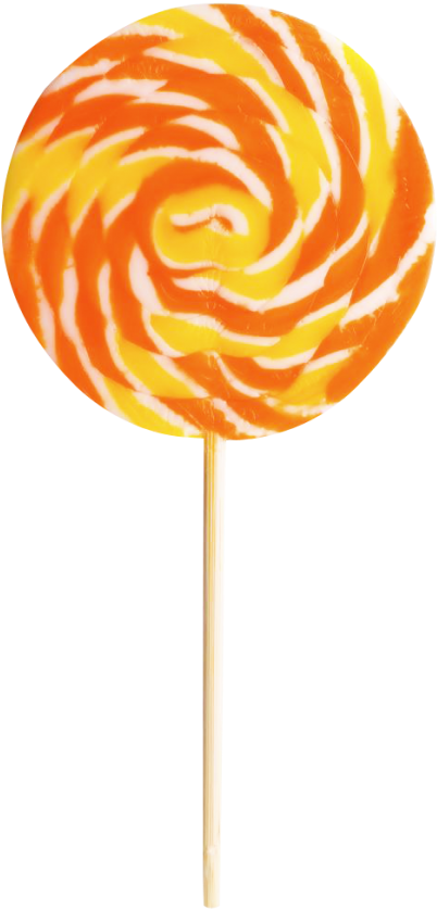 Lollipop Png Transparent Image - Orange Lollipop Png (500x913), Png Download