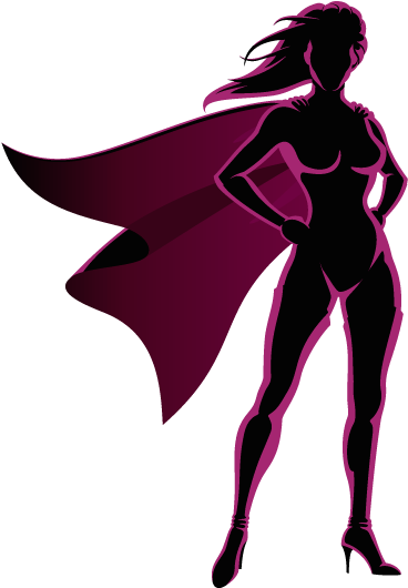 Image Result For Female Super Hero Symbol - Woman Superhero Silhouette Png (384x535), Png Download